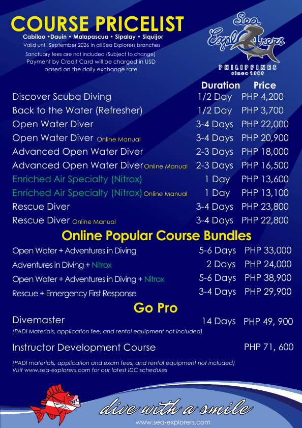 sea explorers philippines diving rates and packages 2025