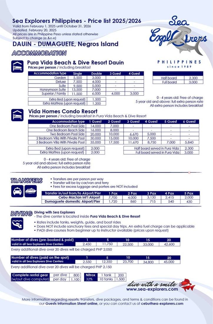 sea explorers philippines diving reates and packages